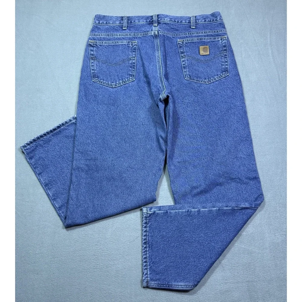 Carhartt Flannel Lined Jeans Mens 36x30 Relaxed Fit Workwear Woodsy Cabincore